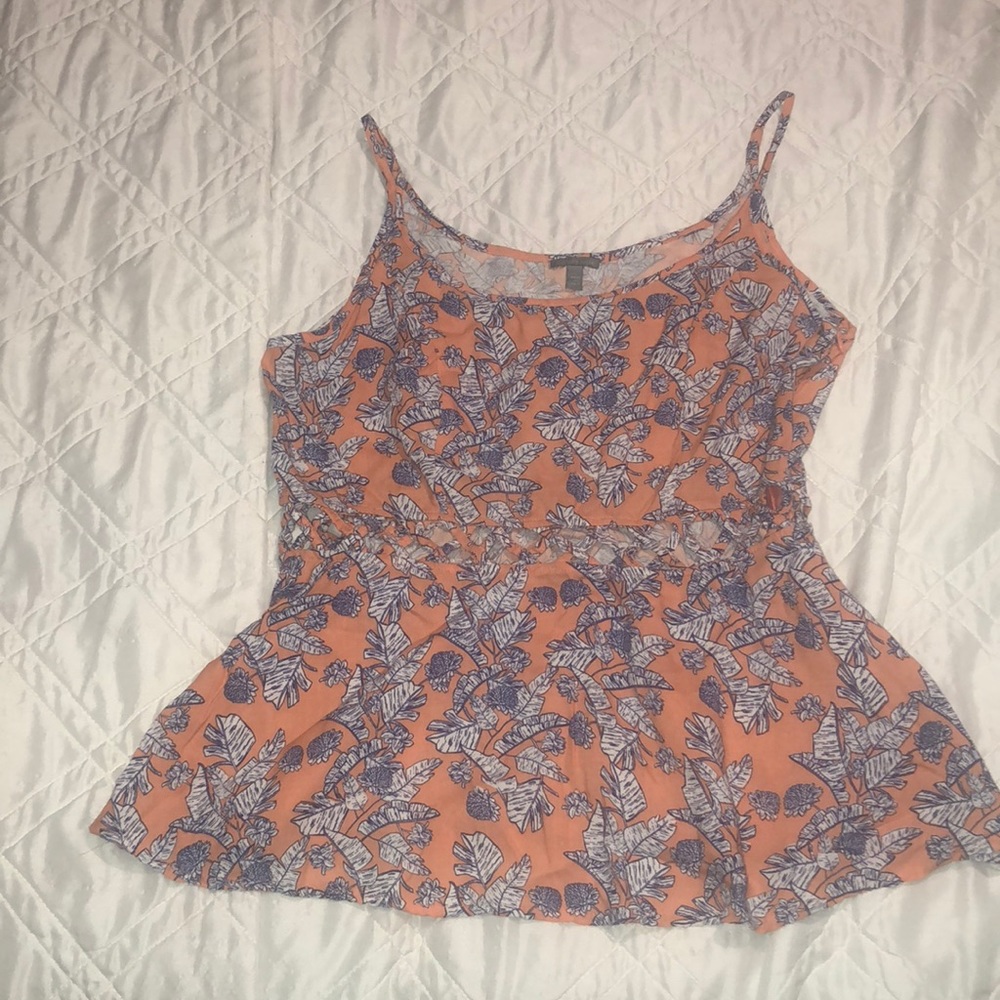 Charlotte Russe floral top & see thru mid section
